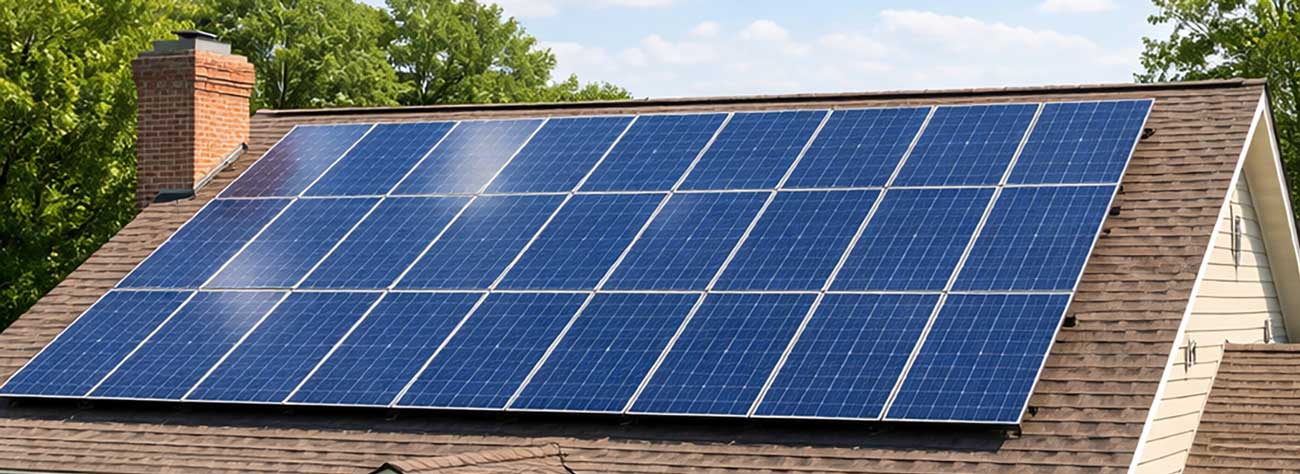 UK commercial building with solar panels generating electricity on-site